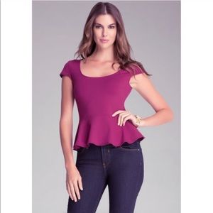 bebe Purple Peplum Top